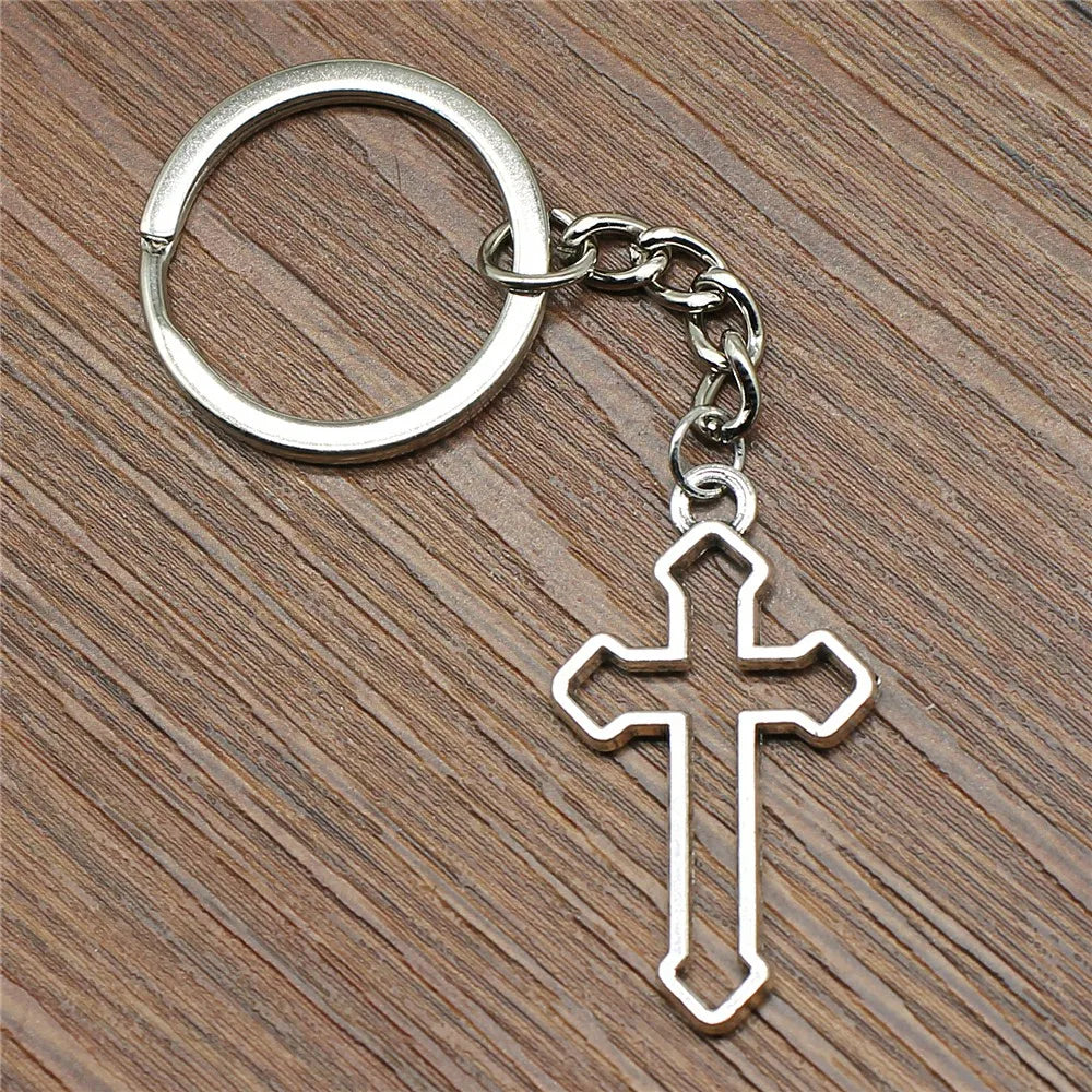 Charm Jesus Cross Alloy Pendant Keychains Jesus Christianity Accessory Keys Cross Keychain Car Key Chain Ring Holder Wen Jewelry