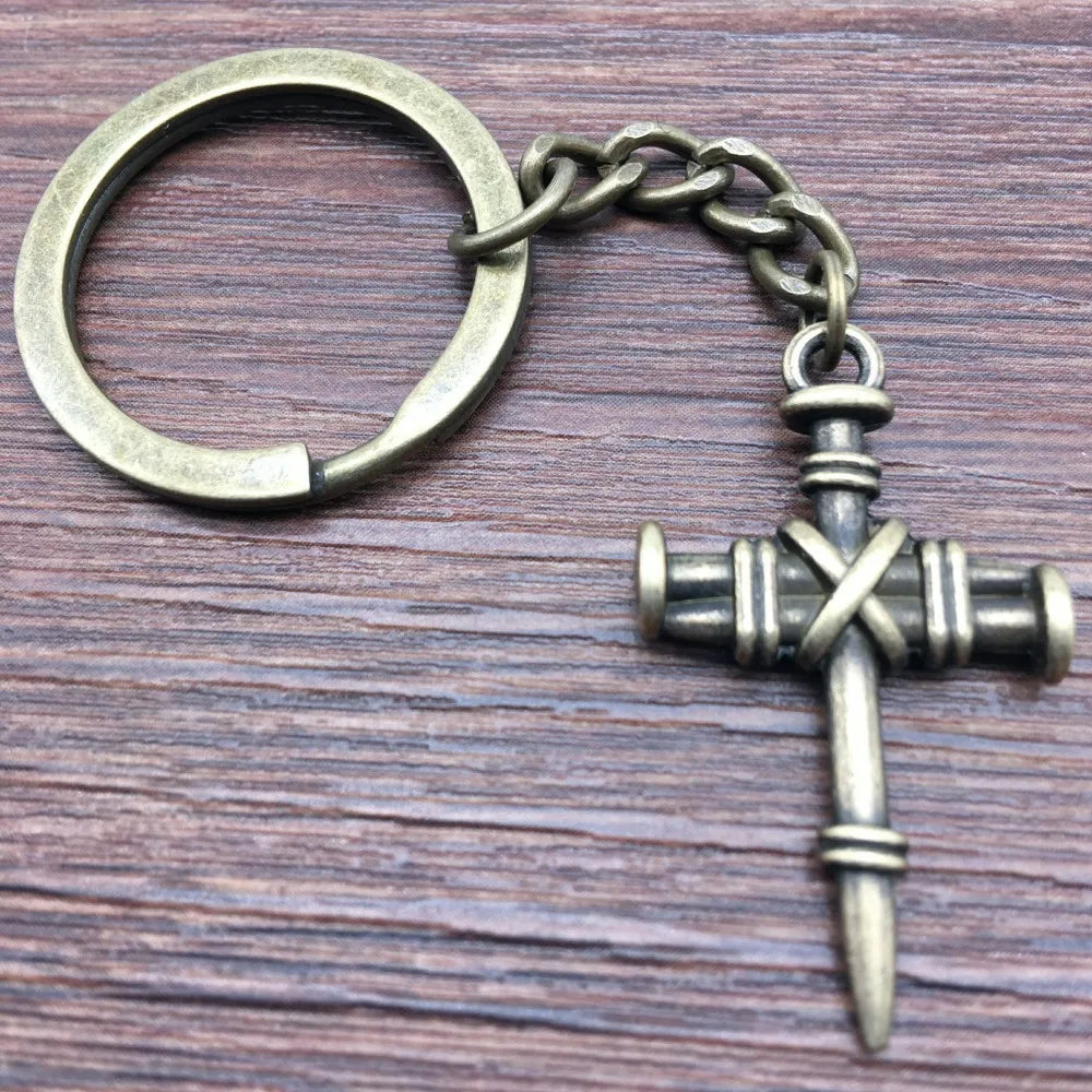 Charm Jesus Cross Alloy Pendant Keychains Jesus Christianity Accessory Keys Cross Keychain Car Key Chain Ring Holder Wen Jewelry