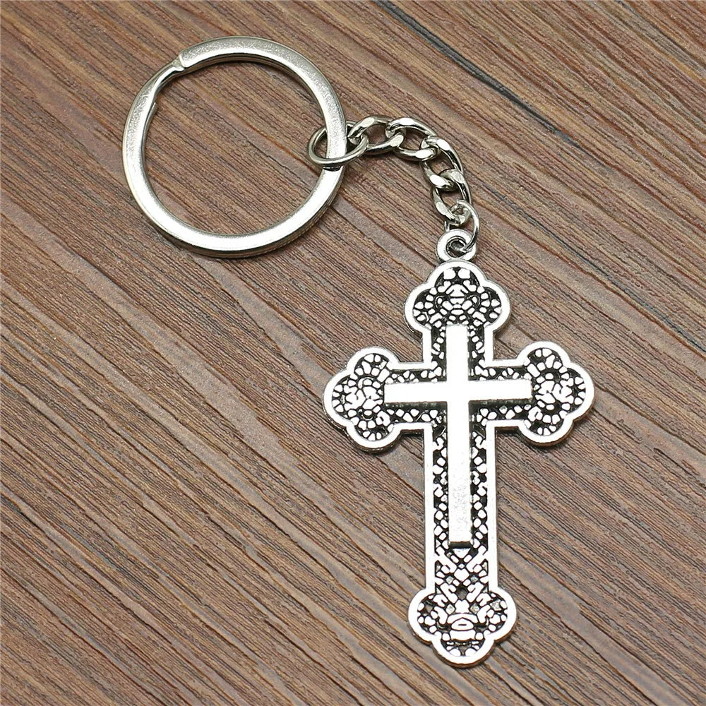 Charm Jesus Cross Alloy Pendant Keychains Jesus Christianity Accessory Keys Cross Keychain Car Key Chain Ring Holder Wen Jewelry
