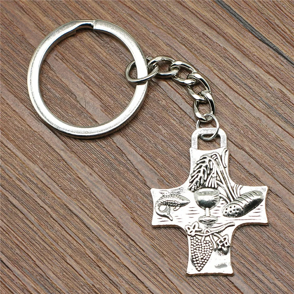 Charm Jesus Cross Alloy Pendant Keychains Jesus Christianity Accessory Keys Cross Keychain Car Key Chain Ring Holder Wen Jewelry