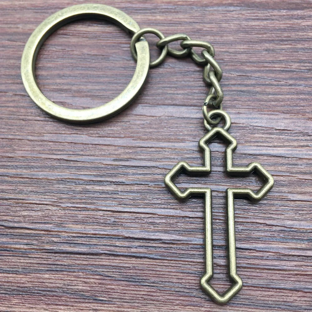 Charm Jesus Cross Alloy Pendant Keychains Jesus Christianity Accessory Keys Cross Keychain Car Key Chain Ring Holder Wen Jewelry